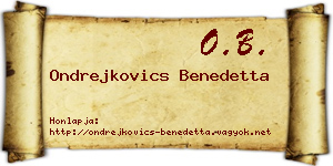 Ondrejkovics Benedetta névjegykártya